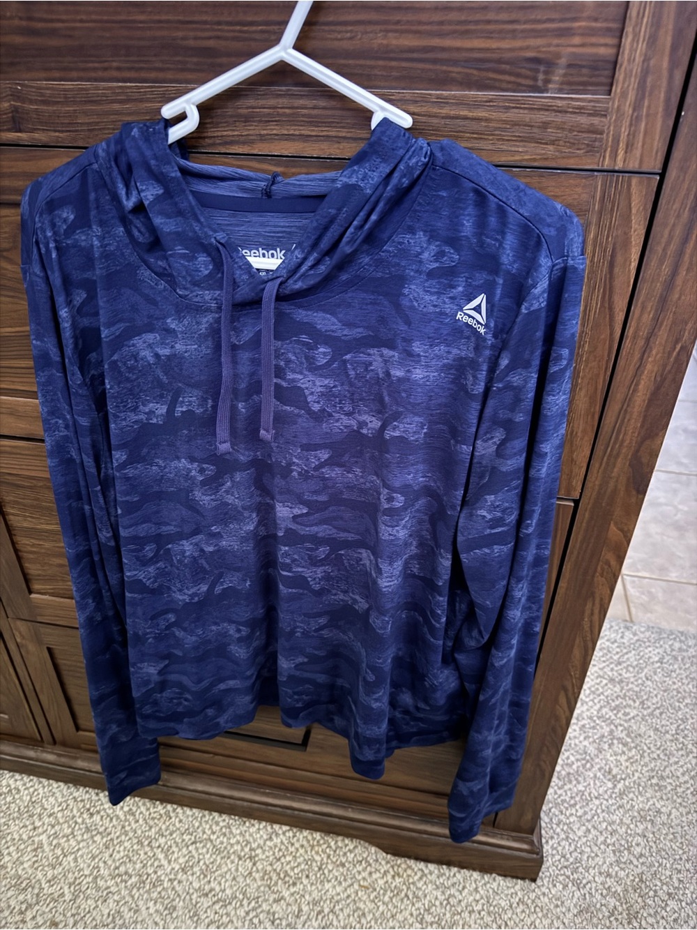 Reebok Navy Heather Camo Hoodie